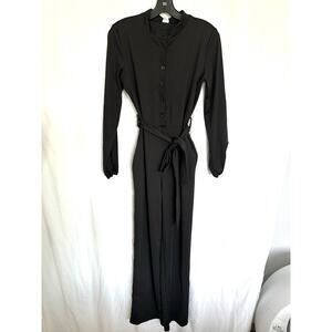 Chick And Style Womens Jumpsuit With Button Front, Waist Belt Size S
